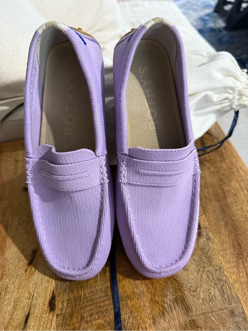 Rothy's Lilac Canvas Penny Loafers
